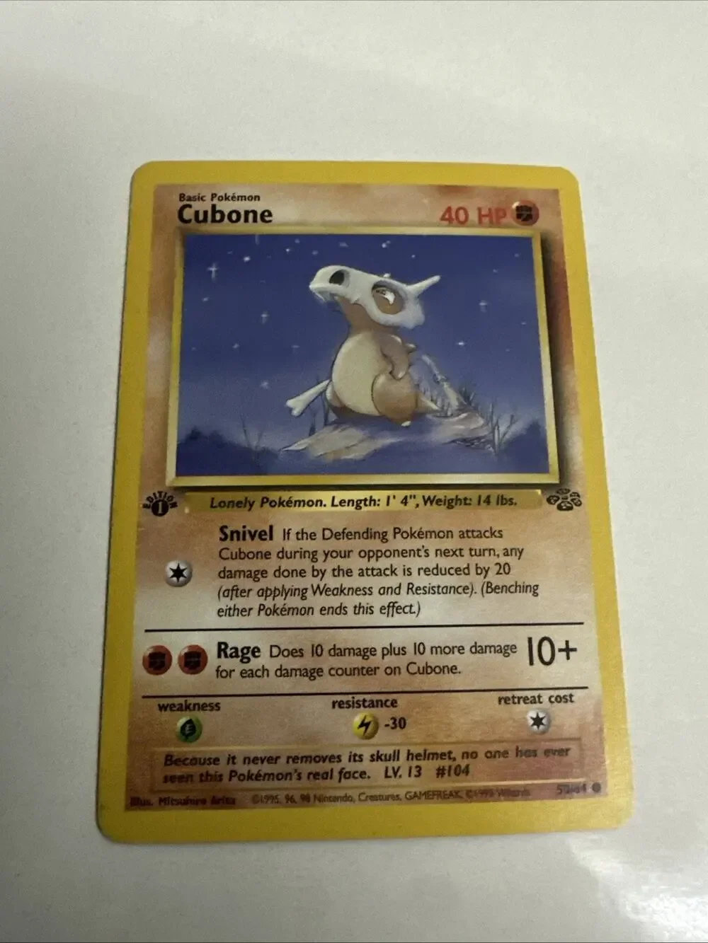 Cubone - 50/64 - Pokemon Jungle 1st Edition Card WOTC LP